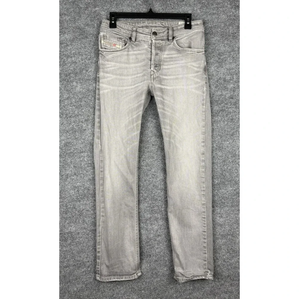 Diesel Waykee Jeans Mens 28x30 Gray 0839N Stretch Regular Straight Button Fly